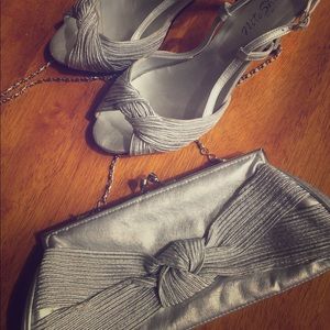 Shoulder bag, Silver Lame’ - Nite Bags